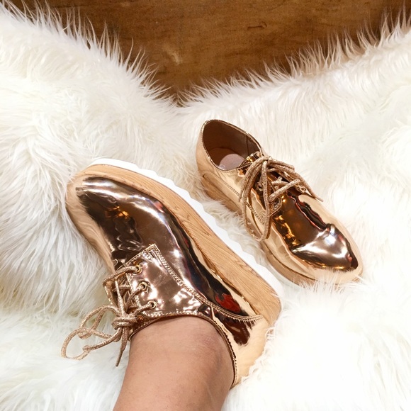 Rose gold platform sneakers - Picture 4 of 4